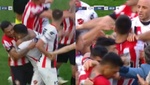 El Estudiantes-Patronato acabó con una multitudinaria tangana