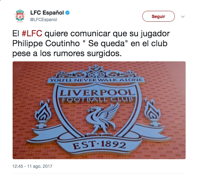 No está en venta Coutinho — Klopp al Barcelona No está en venta Coutinho — Klopp al Barcelona