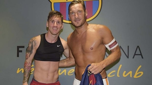 Image result for lionel messi and totti