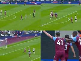 Cresswell marcó un golazo de falta. Captura/Sky