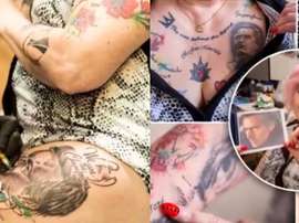 La anciana cuenta con 38 tatuajes de Morinho. Capturas/swns