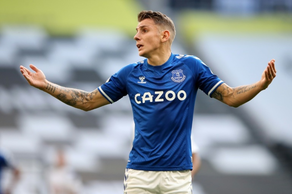 Lucas Digne a prolongé son contrat avec Everton. AFP