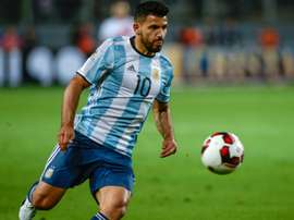 Agüero celebró presencia en la Copa América. AFP