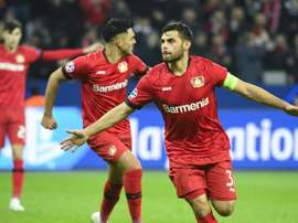 Gran campaña de Volland en el Bayer Leverkusen. AFP
