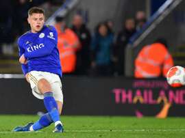 Harvey Barnes could be snapped up by United if Dortmund do not let Sancho go. AFP