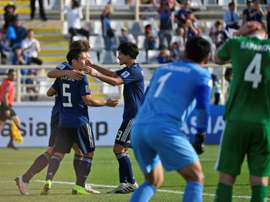 Japón venció por 3-2 a Turkmenistán. AFP