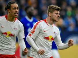 Timo Werner hizo el único gol del Schalke 04-RB Leipzig. AFP