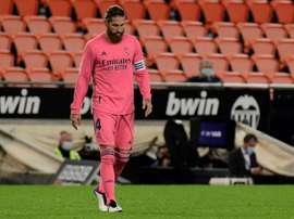 Ramos también homenajeó a Maradona. AFP