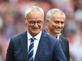 Claudio Ranieri (left) says Manchester United manager Jose Mourinho welcomed him back to the Premier League