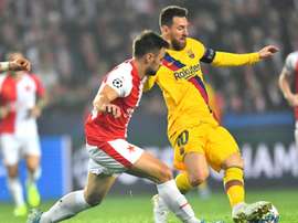 El técnico del Slavia elogió a Messi. AFP