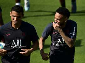 Thiago Silva réclame de la patience pour Neymar. AFP