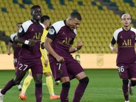 El PSG ganó 0-3 al Nantes en la novena jornada. AFP