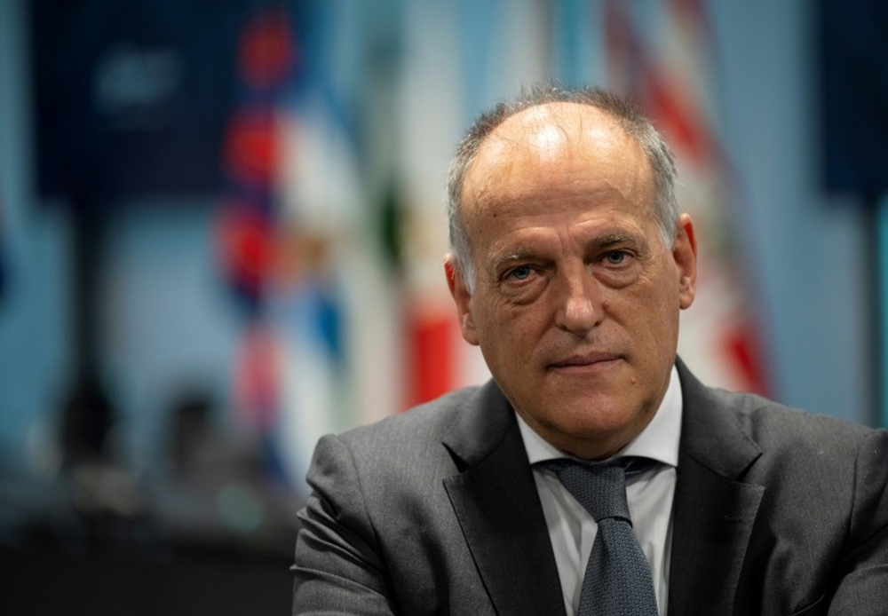 Tebas falou sobre a situação financeira de LaLiga. AFP