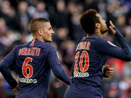 Verratti y Neymar trataron de irse. AFP