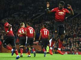 Paul Pogba led the way for United as they cruised to victory. GOAL