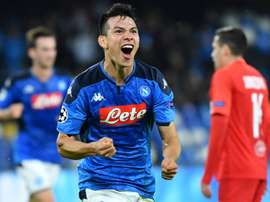 El Chucky Lozano, máximo goleador del Nápoles esta temporada. AFP