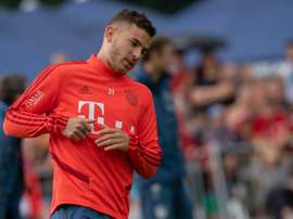Lucas Hernandez à l'entraînement avec le Bayern Munich, le 10 août 2019 à Rottach-Egern, en banlieue de Munich