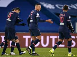 Neymar e Kylian Mbappe foram responsáveis por três gols contra o montpellier. AFP