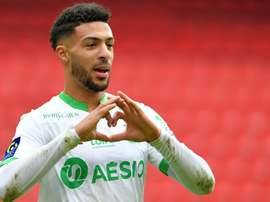 Le beau but de Denis Bouanga contre Rennes. afp