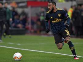 Arteta évoque la prolongation de Lacazette. AFP