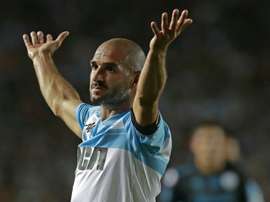 'Licha' López, goleador histórico de Argentina. AFP