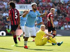 Aguero was vital in Man City's victory at Bournemouth. AFP