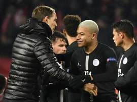Tuchel mima a Mbappé. AFP