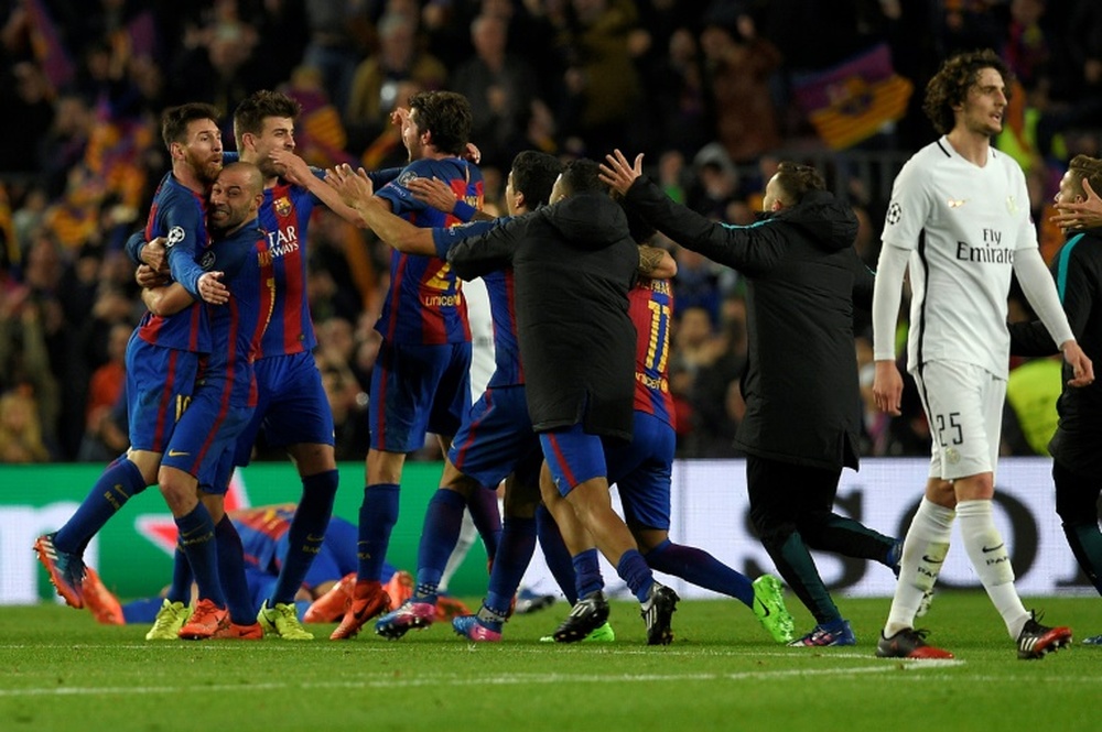 El Barça necesita un milagro como el de 2017 para remontar al PSG. AFP