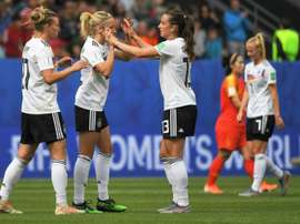 Alemania consiguió sus primeros tres puntos del Mundial Femenino. AFP