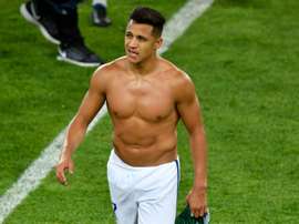 Alexis Sánchez no jugó en el pinchazo del Inter ante el Slavia. AFP