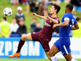 El venezolano marcó su primer gol con el Barcelona. EFE