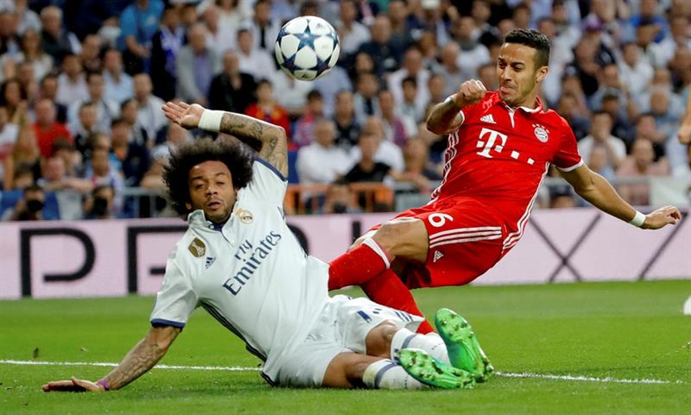Thiago Alcántara solo le ha ganado al Madrid en una ocasión. EFE
