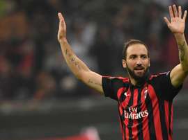 Higuaín vive sus últimas horas como 'rossonero'. EFE/Archivo