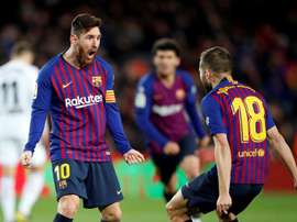 Jordi Alba y Messi forman una pareja letal de cara a la portería rival. EFE