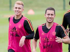 Hazard, baja por lesión tanto con el Borussia como con Bélgica. EFE