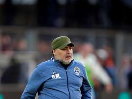 Maradona lamentó la mala fortuna de Gimnasia La Plata. EFE/ Demian Alday Estévez/Archivo