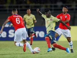 Colombia sufre para estar en el cuadrangular. EFE/Ernesto Guzmán Jr. Add video