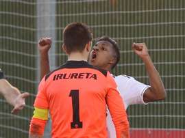 Rodrygo marca, provoca goleiro rival e é expulso. Captura/RealMadridTV