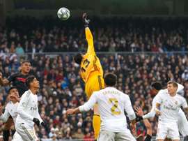 Courtois, camino de hacer historia en el Madrid. EFE/Archivo