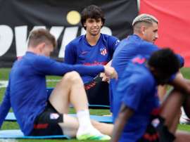 El plan del Atlético de cara al encuentro contra el RB Leipzig. EFE