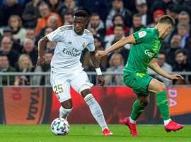 Vinicius est heureux d'avoir marqué un but. EFE