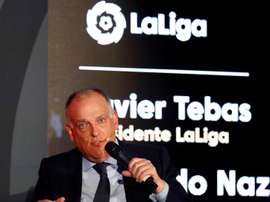 Tebas criticó la posibilidad de una Superliga en Europa. EFE/Jorge Núñez