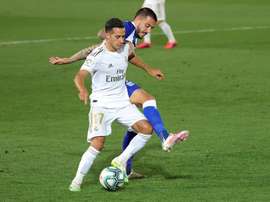 La paternidad de Joselu pone en duda su presencia ante el Villarreal. EFE/JuanJo Martín