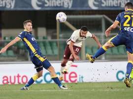 La Roma empató con el Hellas Verona. AFP