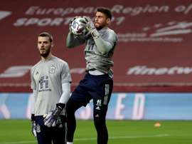 Unai Simón habló de su protagonismo en la Selección. EFE/Julio Muñoz