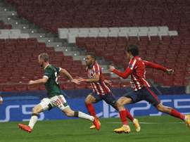 Atlético de Madrid ficou no 0 a 0 contra o Lokomotiv Moscou. EFE/ Juanjo Martín