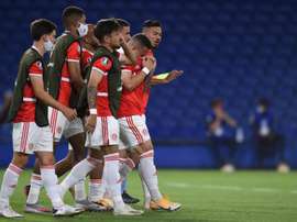 Inter teve lances polêmicos no primeiro tempo contra o Corinthians. EFE/Marcelo Endelli/Arquivo