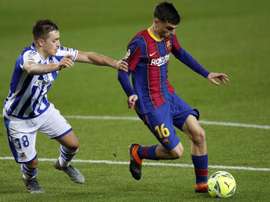 Los líderes del Real Sociedad-Barcelona. EFE