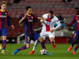 Busquets volvió al trabajo este miércoles. EFE
