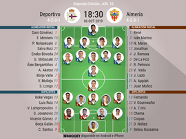 Onces del Deportivo-Almería. BeSoccer